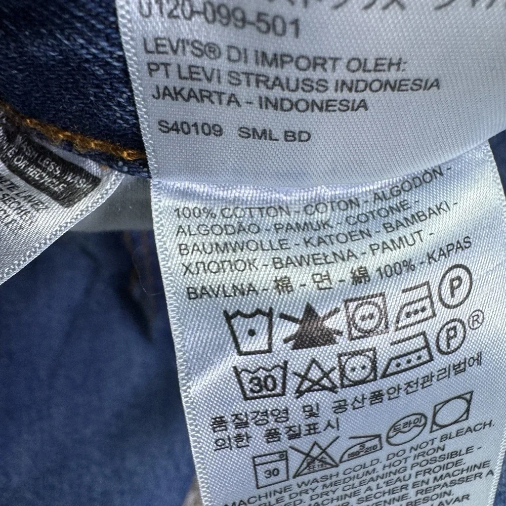 Levi's 505Jeans Mens Size 38x30 Blue Denim Pants Straight Leg Medium Wash Cotton